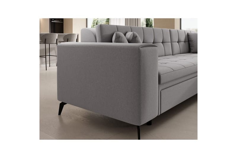 Hjørnesofa Eltap Solange 292x196x84 cm - Omega 02, Grå, Høyre - Møbler - Sofaer - Sovesofaer - Sovesofa divan