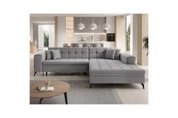 Hjørnesofa Eltap Solange 292x196x84 cm - Omega 02, Grå, Høyre - Møbler - Sofaer - Sovesofaer - Sovesofa divan