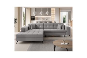 Hjørnesofa Eltap Solange 292x196x84 cm - Omega 02, Grå, Venstre - Møbler - Sofaer - Sovesofaer - Sovesofa divan