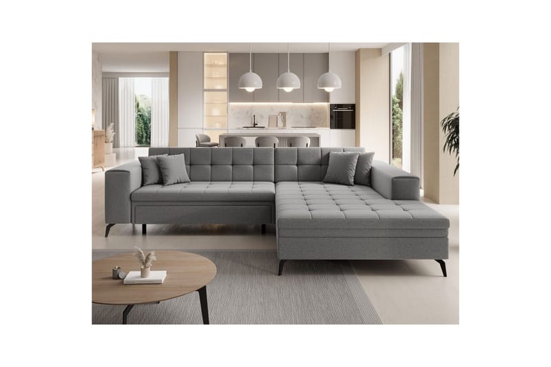 Hjørnesofa Eltap Solange 292x196x84 cm - Omega 13, Grå, Høyre - Møbler - Sofaer - Sovesofaer - Sovesofa divan