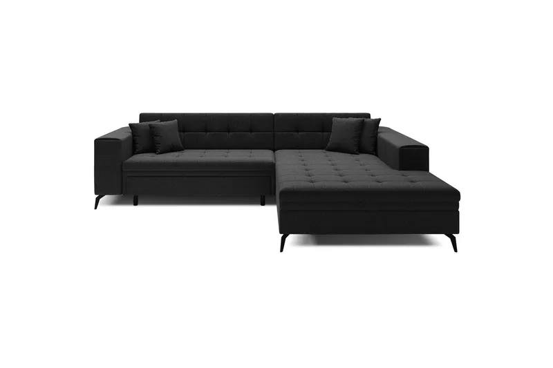 Hjørnesofa Eltap Solange 292x196x84 cm, Sawana 14, Svart, Høyre
