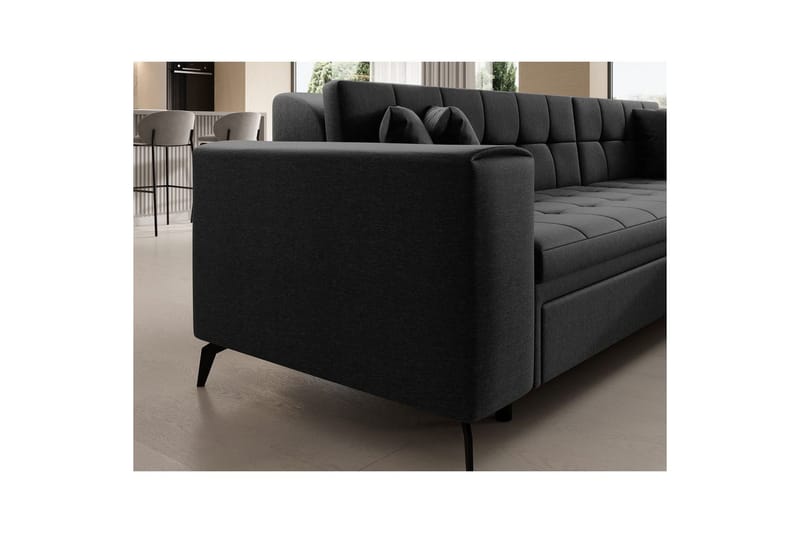 Hjørnesofa Eltap Solange 292x196x84 cm - Sawana 14, Svart, Høyre - Møbler - Sofaer - Sovesofaer - Sovesofa divan