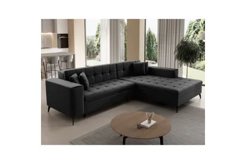 Hjørnesofa Eltap Solange 292x196x84 cm - Sawana 14, Svart, Høyre - Møbler - Sofaer - Sovesofaer - Sovesofa divan