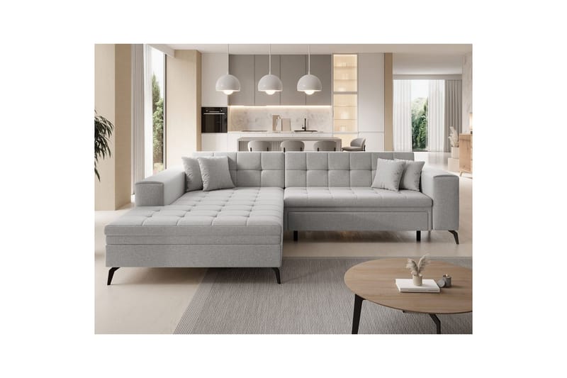 Hjørnesofa Eltap Solange 292x196x84 cm - Trekk 02, Beige, Venstre - Møbler - Sofaer - Sovesofaer - Sovesofa divan
