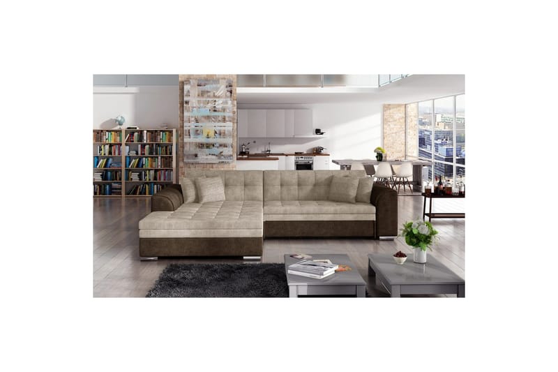 Hjørnesofa Eltap Sorento 296x194x78 cm - Dora 22, Dora 28, Beige, Venstre - Møbler - Sofaer - Sovesofaer - Sovesofa divan