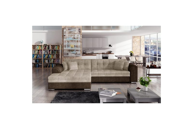 Hjørnesofa Eltap Sorento 296x194x78 cm, Dora 22, Dora 28, Beige, Venstre