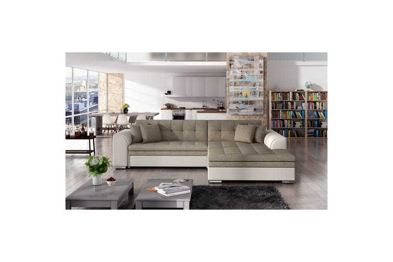 Hjørnesofa Eltap Sorento 296x194x78 cm - Inari 23, Soft 33, Beige, Høyre - Møbler - Sofaer - Sovesofaer - Sovesofa divan