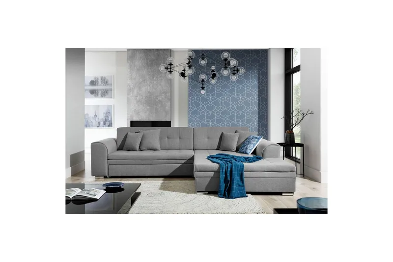 Hjørnesofa Eltap Sorento 296x194x78 cm - Inari 91, Grå, Høyre - Møbler - Sofaer - Sovesofaer - Sovesofa divan