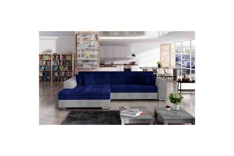 Hjørnesofa Eltap Sorento 296x194x78 cm, Kronos 09, Paros 05, Mørk Blå, Venstre