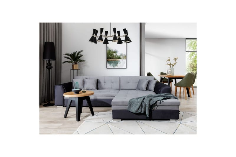 Hjørnesofa Eltap Sorento 296x194x78 cm, Monolith 84, Monolith 97, Gr å, Høyre