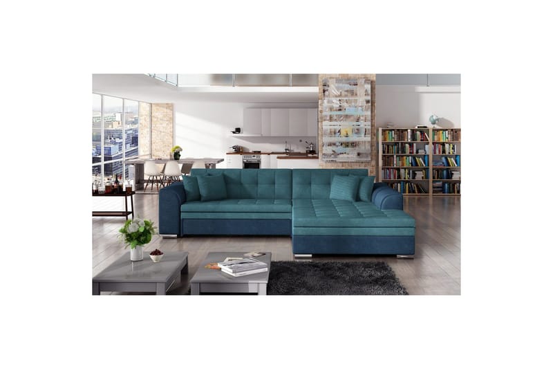 Hjørnesofa Eltap Sorento 296x194x78 cm, Orinoco 85, Orinoco 80, Blå, Høyre