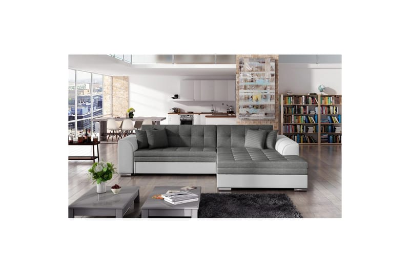 Hjørnesofa Eltap Sorento 296x194x78 cm - Sawana 05, Soft 17, Mørk grå, Høyre - Møbler - Sofaer - Sovesofaer - Sovesofa divan