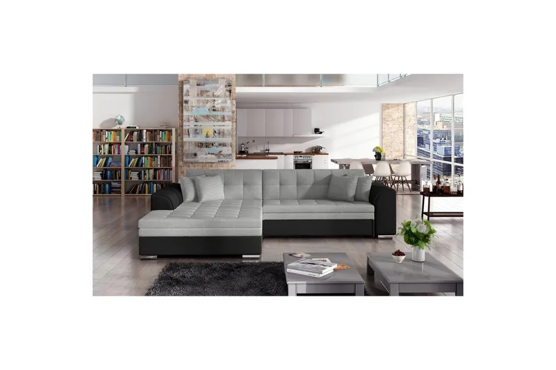 Hjørnesofa Eltap Sorento 296x194x78 cm, Sawana 21, Soft 11, Grå, Venstre