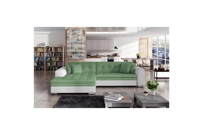 Hjørnesofa Eltap Sorento 296x194x78 cm, Soro 34, Soft 17, Grønn, Venstre