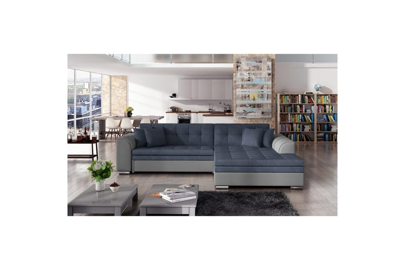 Hjørnesofa Eltap Sorento 296x194x78 cm - Soro 76, Soft 29, Blå, Høyre - Møbler - Sofaer - Sovesofaer - Sovesofa divan