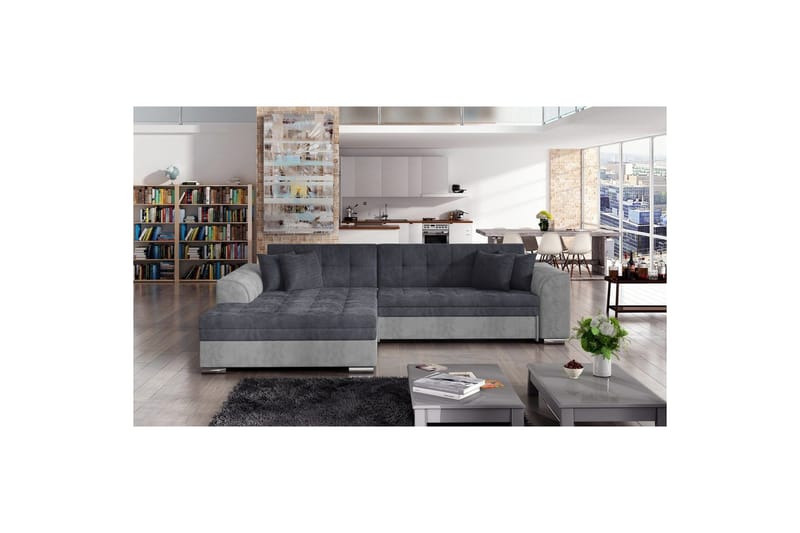 Hjørnesofa Eltap Sorento 296x194x78 cm - Paros 06, Paros 05, Grå, Venstre - Møbler - Sofaer - Sovesofaer - Sovesofa divan
