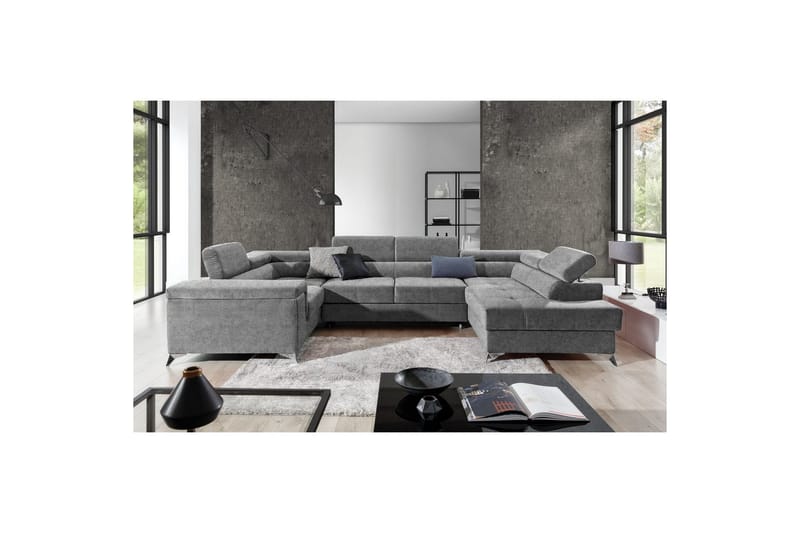 Hjørnesofa Eltap Thiago 342x208x88 cm - Gusto 86, Mørk Grå, Høyre - Møbler - Sofaer - Sovesofaer - Hjørnesovesofa