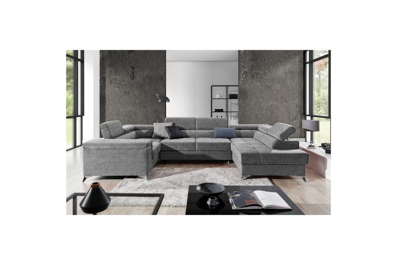 Hjørnesofa Eltap Thiago 342x208x88 cm, Gusto 86, Mørk Grå, Høyre