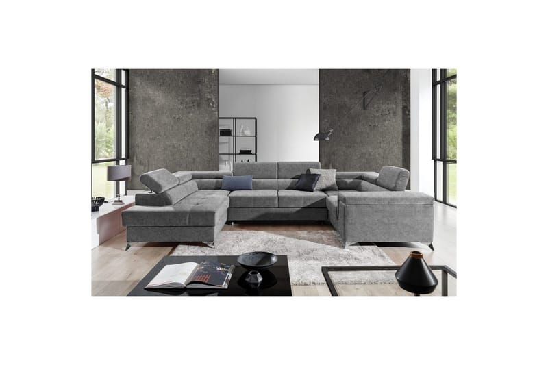 Hjørnesofa Eltap Thiago 342x208x88 cm - Gusto 86, Mørk Grå, Venstre - Møbler - Sofaer - Sovesofaer - Hjørnesovesofa