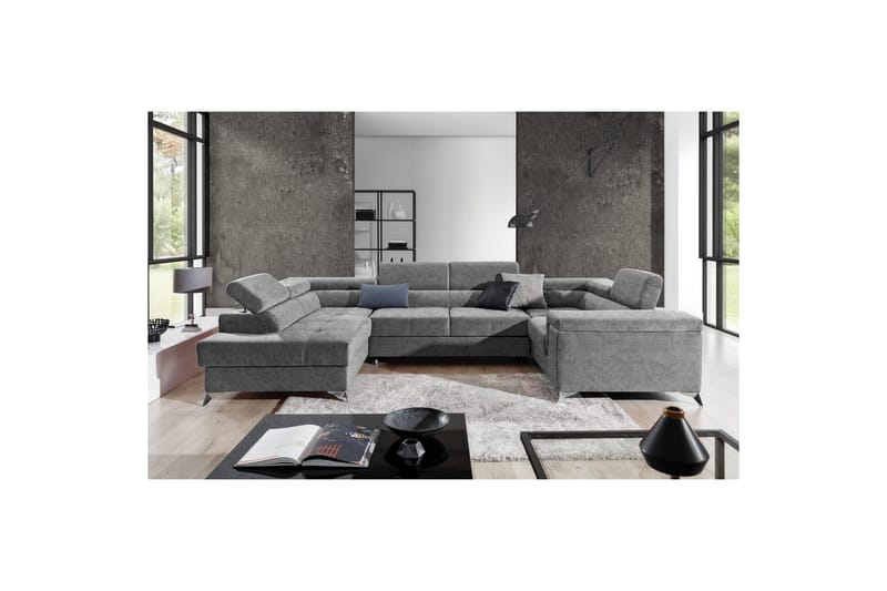Hjørnesofa Eltap Thiago 342x208x88 cm - Gusto 86, Mørk Grå, Venstre - Møbler - Sofaer - Sovesofaer - Hjørnesovesofa
