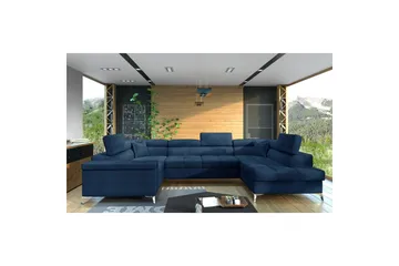 Hjørnesofa Eltap Thiago 342x208x88 cm - Monolith 77, Blå, Høyre - Møbler - Sofaer - Sovesofaer - Hjørnesovesofa