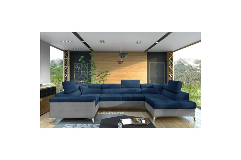 Hjørnesofa Eltap Thiago 342x208x88 cm, Monolith 77, Monolith 84, Blå, Høyre