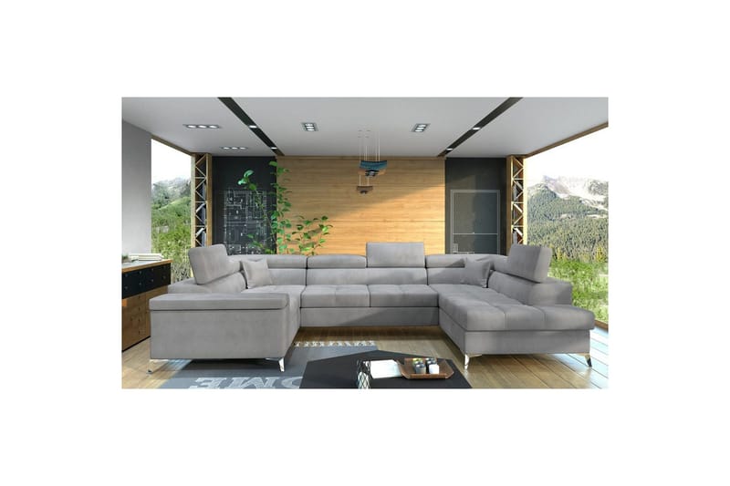 Hjørnesofa Eltap Thiago 342x208x88 cm, Monolith 84, Grå, Høyre