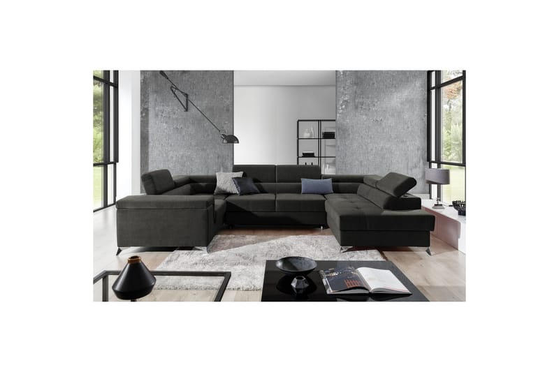 Hjørnesofa Eltap Thiago 342x208x88 cm - Sawana 05, Mørk grå, Høyre - Møbler - Sofaer - Sovesofaer - Hjørnesovesofa