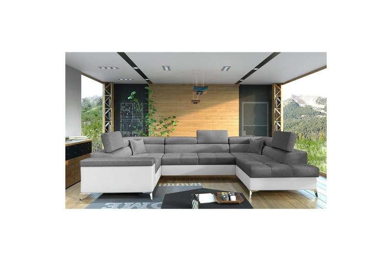 Hjørnesofa Eltap Thiago 342x208x88 cm, Sawana 05, Soft 17, Grå, Høyre