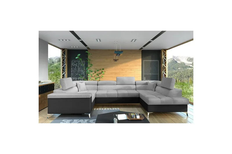 Hjørnesofa Eltap Thiago 342x208x88 cm, Sawana 21, Soft 11, Grå, Høyre