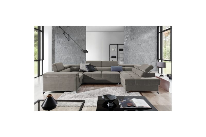 Hjørnesofa Eltap Thiago 342x208x88 cm - Paros 02, Beige, Høyre - Møbler - Sofaer - Sovesofaer - Hjørnesovesofa