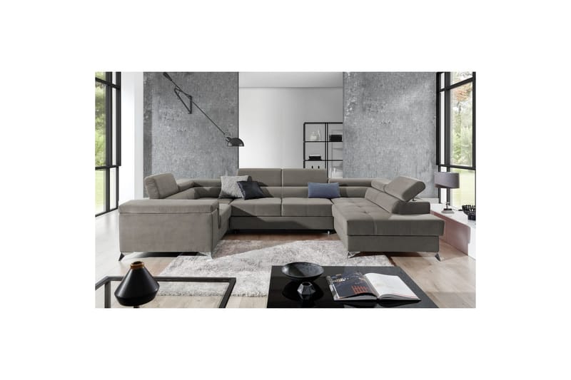 Hjørnesofa Eltap Thiago 342x208x88 cm - Paros 02, Beige, Høyre - Møbler - Sofaer - Sovesofaer - Hjørnesovesofa