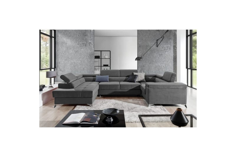 Hjørnesofa Eltap Thiago 342x208x88 cm - Paros 06, Mørk grå, Venstre - Møbler - Sofaer - Sovesofaer - Hjørnesovesofa