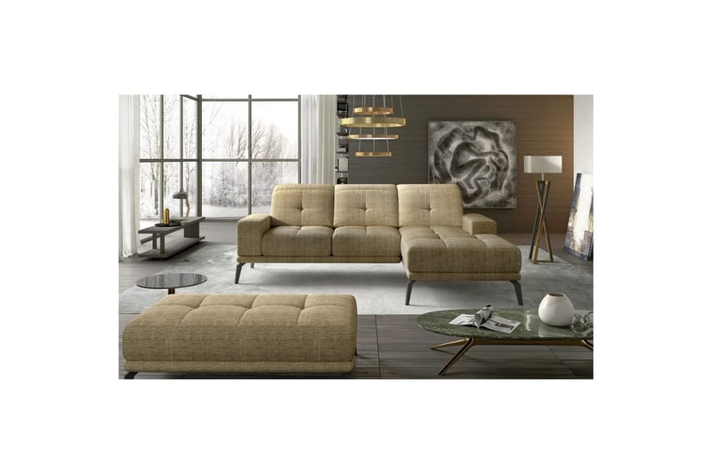 Hjørnesofa Eltap Torrense 265x175x98 cm - Berlin 03, Beige, Høyre - Møbler - Sofaer - Sovesofaer - Sovesofa divan