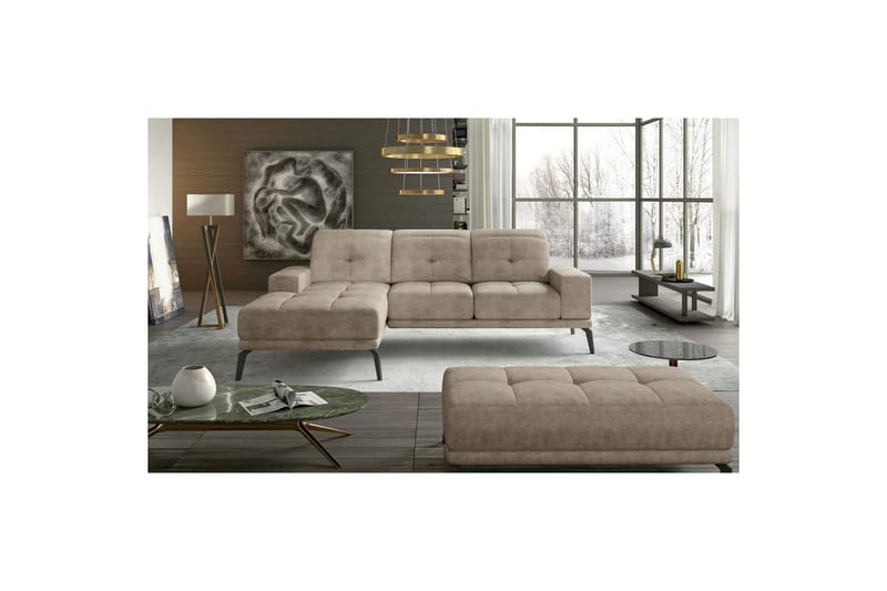 Hjørnesofa Eltap Torrense 265x175x98 cm - Dora 21, Beige, Venstre - Møbler - Sofaer - Sovesofaer - Sovesofa divan