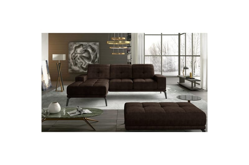 Hjørnesofa Eltap Torrense 265x175x98 cm - Dora 28, Brun, Venstre - Møbler - Sofaer - Sovesofaer - Sovesofa divan
