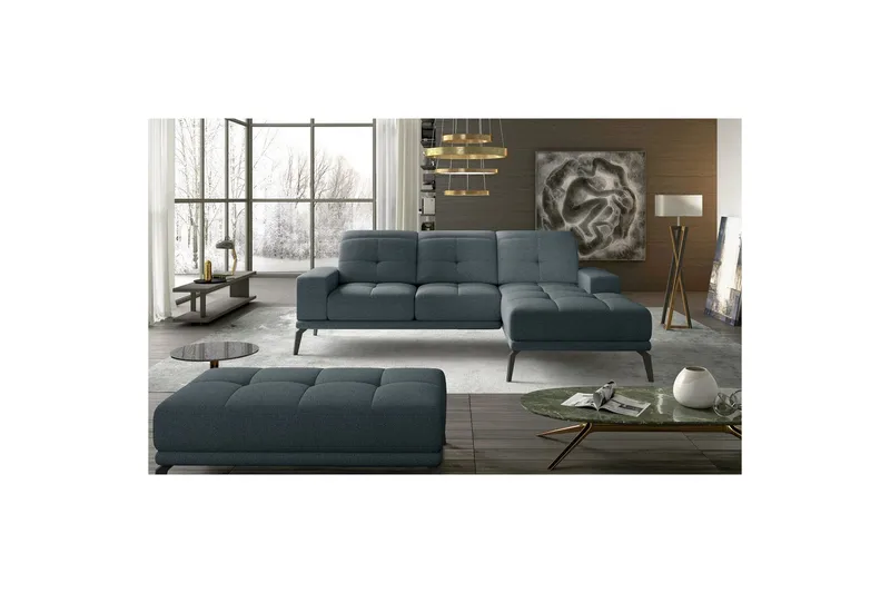 Hjørnesofa Eltap Torrense 265x175x98 cm - Grande 75, Blå, Høyre - Møbler - Sofaer - Sovesofaer - Sovesofa divan