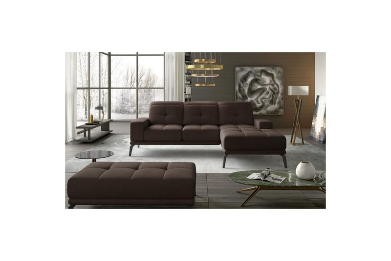Hjørnesofa Eltap Torrense 265x175x98 cm - Jasmine 29, Brun, Høyre - Møbler - Sofaer - Sovesofaer - Sovesofa divan
