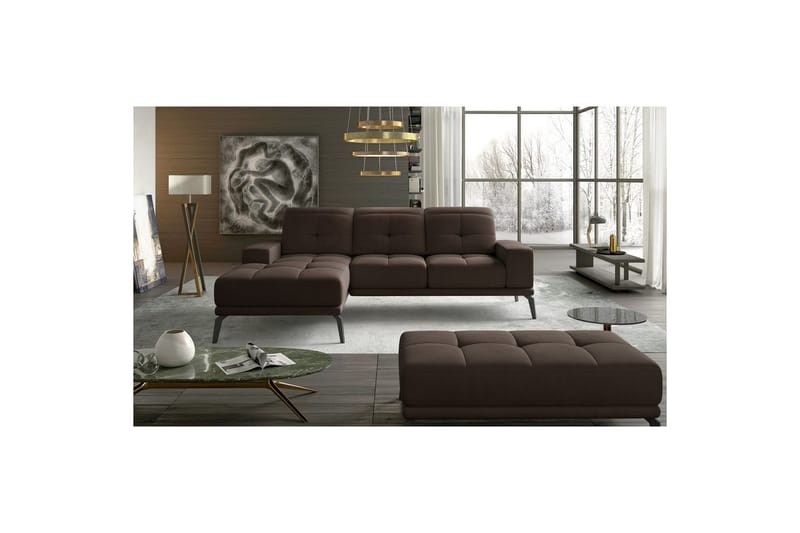 Hjørnesofa Eltap Torrense 265x175x98 cm - Jasmine 29, Brun, Venstre - Møbler - Sofaer - Sovesofaer - Sovesofa divan