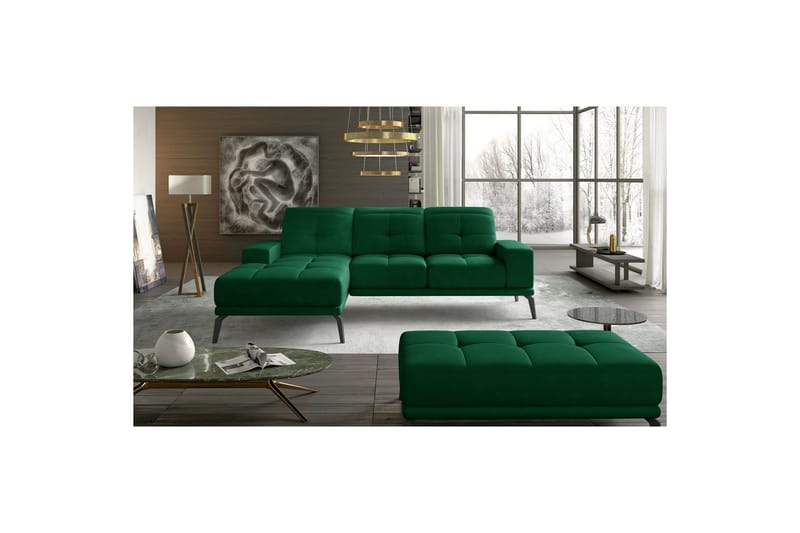 Hjørnesofa Eltap Torrense 265x175x98 cm - Kronos 19, Grønn, Venstre - Møbler - Sofaer - Sovesofaer - Sovesofa divan