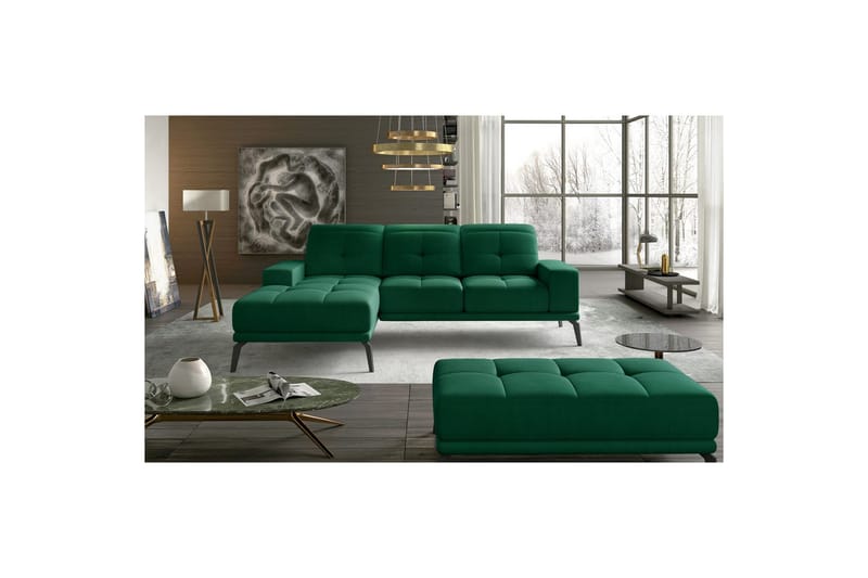 Hjørnesofa Eltap Torrense 265x175x98 cm - Monolith 37, Grønn, Venstre - Møbler - Sofaer - Sovesofaer - Sovesofa divan