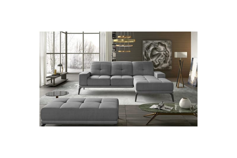 Hjørnesofa Eltap Torrense 265x175x98 cm - Monolith 84, Grå, Høyre - Møbler - Sofaer - Sovesofaer - Sovesofa divan