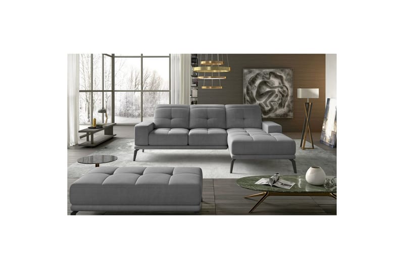 Hjørnesofa Eltap Torrense 265x175x98 cm - Monolith 84, Grå, Høyre - Møbler - Sofaer - Sovesofaer - Sovesofa divan