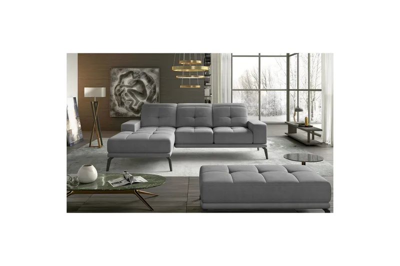 Hjørnesofa Eltap Torrense 265x175x98 cm - Monolith 84, Grå, Venstre - Møbler - Sofaer - Sovesofaer - Sovesofa divan