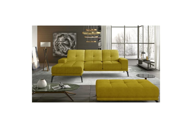 Hjørnesofa Eltap Torrense 265x175x98 cm - Omega 68, Gul, Venstre - Møbler - Sofaer - Sovesofaer - Sovesofa divan