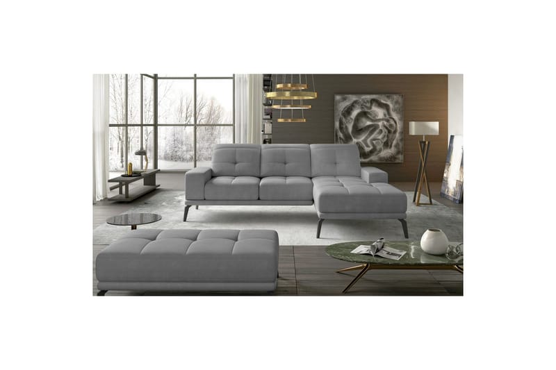 Hjørnesofa Eltap Torrense 265x175x98 cm - Paros 05, Grå, Høyre - Møbler - Sofaer - Sovesofaer - Sovesofa divan