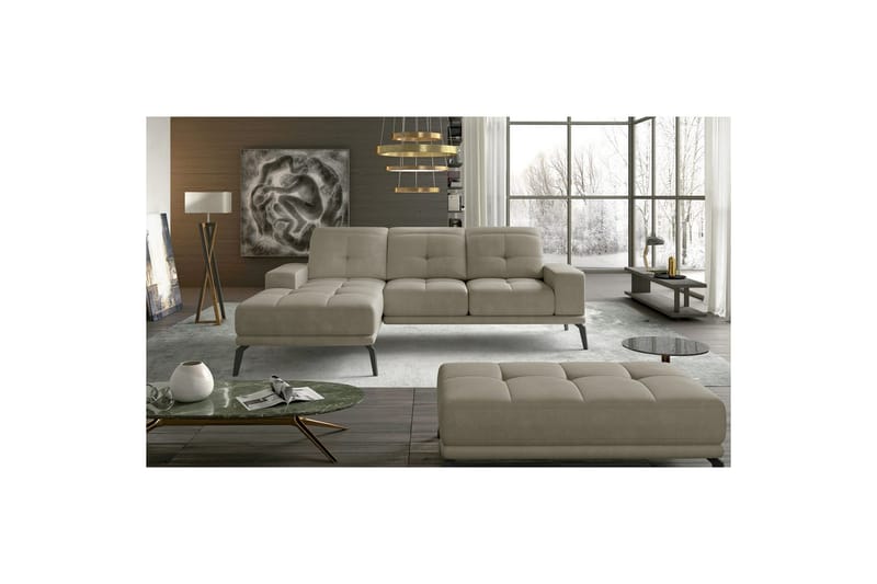 Hjørnesofa Eltap Torrense 265x175x98 cm - Paros 02, Beige, Venstre - Møbler - Sofaer - Sovesofaer - Sovesofa divan
