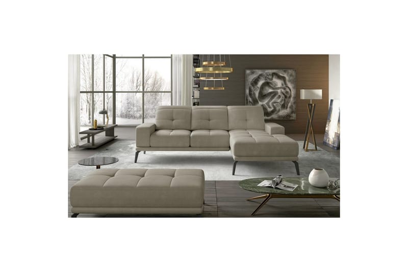 Hjørnesofa Eltap Torrense 265x175x98 cm - Paros 02, Beige, Høyre - Møbler - Sofaer - Sovesofaer - Sovesofa divan