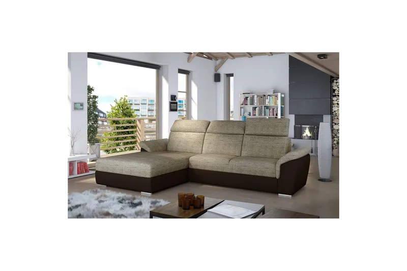 Hjørnesofa Eltap Trevisco 272x216x100 cm, Berlin 03, Soft 66, Beige, Venstre