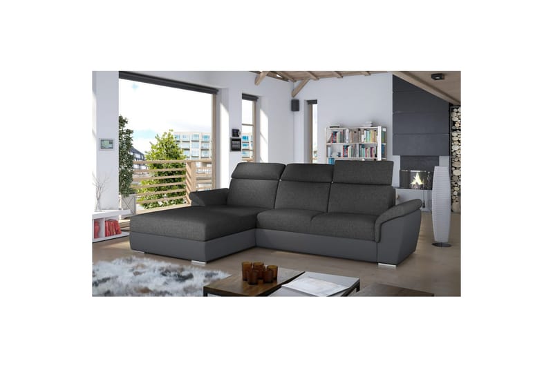 Hjørnesofa Eltap Trevisco 272x216x100 cm - Inari 96, Soft 29, Mørk Grå, Venstre - Møbler - Sofaer - Sovesofaer - Sovesofa divan